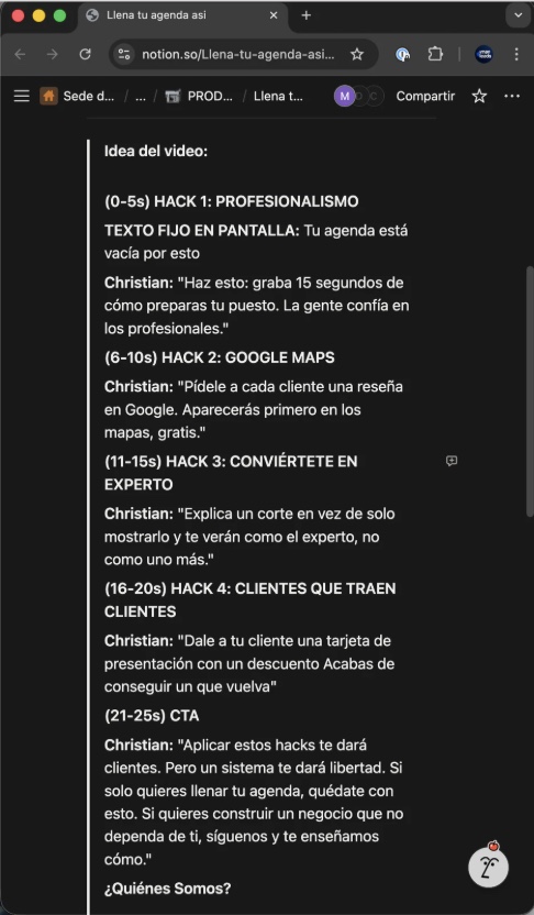 Guion y planificación del contenido